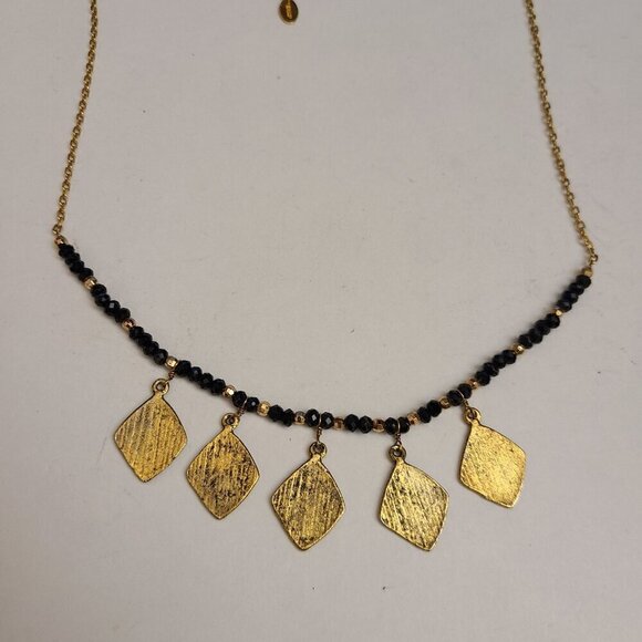Taolei 18K Gold Plate Gold Charm Dangle Beaded Necklace 20-22 Inches - Picture 8 of 12